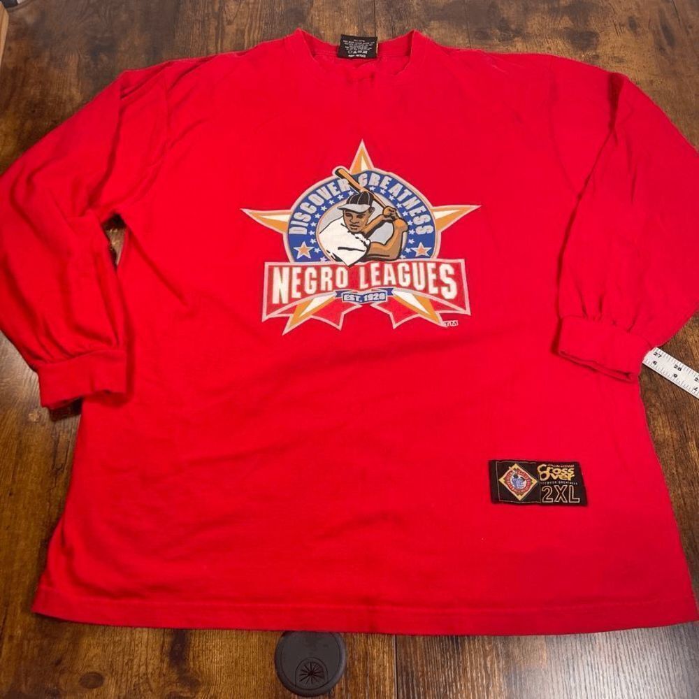 Negroâ Leagues ShirtâMens 2XL Red Discover Greatness DoubledâSided